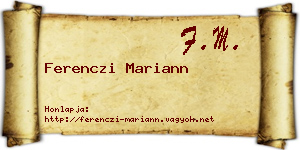 Ferenczi Mariann névjegykártya